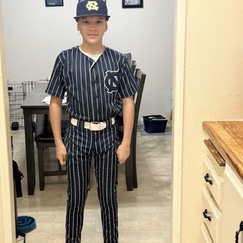 Courtesy Cleaners - She altered my son's baseball pants to fit him properly. Did amazing with the pin stripes! - Laundry Services Near Me - Placentia, California