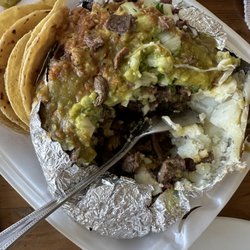 Angel’s Tijuana Tacos - Angel potato with steak