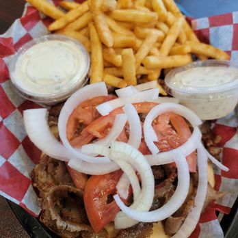 Old Chicago Red Hots - Gryo with fries meal extra sauce. 06/2026 - Hot Dogs Near Me - Kenosha, Wisconsin Old Chicago Red Hots - Gryo with fries meal extra sauce. 06/2026 - Hot Dogs Near Me - Kenosha, Wisconsin