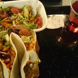 Falafel wrap with garden salad! LEEEECKKKEERRRRR!!!!!!