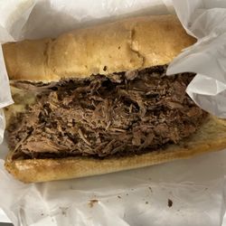 Papa Manzo's - Italian beef sandwich (cheese comes on the bottom)