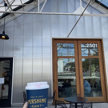 The Pershing Cafe - Outside patio at Pershing East - Coffee & Tea Near Me - Austin, Texas