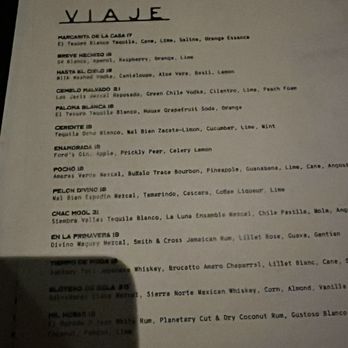 Viaje - Menu - Mexican Near Me - Long Beach, California