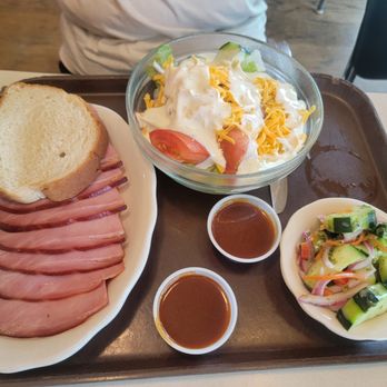 Pappas Bar-B-Q - 07.03 - ham plate, side salad, cucumber salad - Barbeque Near Me - Pasadena, Texas Pappas Bar-B-Q - 07.03 - ham plate, side salad, cucumber salad - Barbeque Near Me - Pasadena, Texas