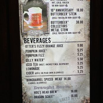 Three Broomsticks at Universal Studios Hollywood - Menu - British Near Me - Universal City, California Three Broomsticks at Universal Studios Hollywood - Menu - British Near Me - Universal City, California