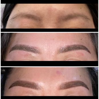 Powder Brows by Claudia - Top pic - my natural sparse brows, middle pic - right after the first session, bottom pic - right after the 2nd session. - Permanent Makeup Near Me - Pacifica, California Powder Brows by Claudia - Top pic - my natural sparse brows, middle pic - right after the first session, bottom pic - right after the 2nd session. - Permanent Makeup Near Me - Pacifica, California