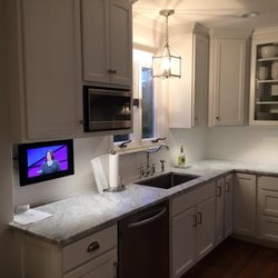 Black Galaxy Marble & Granite - Modern White Marble Kitchen Update.