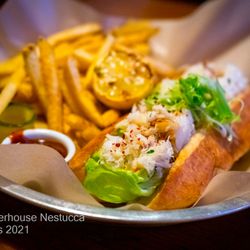 The Riverhouse - Crab Sandwich & Fries