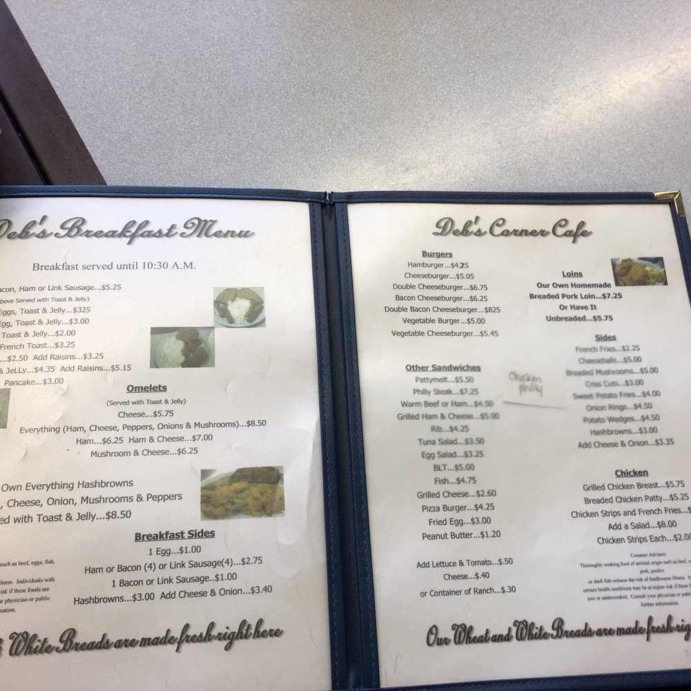 Deb's Corner Cafe - the menu - Breakfast & Brunch Near Me - Manning, Iowa