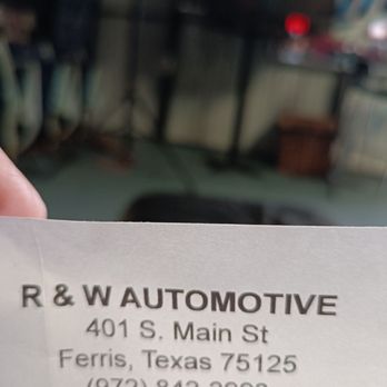 R & W Automotive - Invoice - Auto Repair Near Me - Ferris, Texas R & W Automotive - Invoice - Auto Repair Near Me - Ferris, Texas