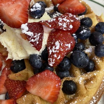 Mae's Place - Waffle with lemon mascarpone cream and fresh berries - special. - Breakfast & Brunch Near Me - North Kingstown, Rhode Island Mae's Place - Waffle with lemon mascarpone cream and fresh berries - special. - Breakfast & Brunch Near Me - North Kingstown, Rhode Island