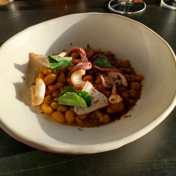 Tomo - Beans with squid. Beans were very nice and creamy - New American Near Me - Seattle, Washington Tomo - Beans with squid. Beans were very nice and creamy - New American Near Me - Seattle, Washington