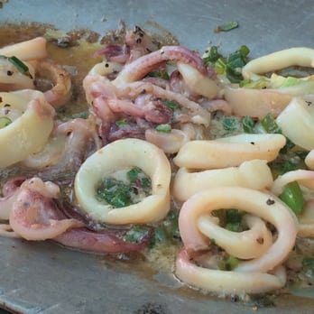 Café Lily - Calamari a la Plancha: close-up view...texture is different as it is not fried or breaded...it was delicious though! - Mediterranean Near Me - Decatur, Georgia Café Lily - Calamari a la Plancha: close-up view...texture is different as it is not fried or breaded...it was delicious though! - Mediterranean Near Me - Decatur, Georgia