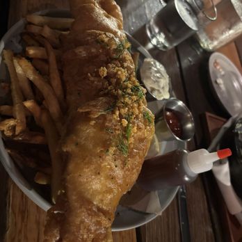 Whiskey Cake Kitchen And Bar - Fish & Chips - massive! - New American Near Me - Stafford, Texas Whiskey Cake Kitchen And Bar - Fish & Chips - massive! - New American Near Me - Stafford, Texas