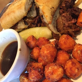 Sawmill Run Restaurant - Tri Tip Beef Dip with Sweet Potato Tots. So delicious!!! - New American Near Me - Mount Lemmon, Arizona Sawmill Run Restaurant - Tri Tip Beef Dip with Sweet Potato Tots. So delicious!!! - New American Near Me - Mount Lemmon, Arizona
