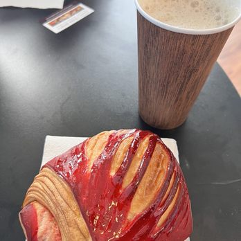 Touba Bakery - Raspberry chocolate croissant with a Touba coffee. - Bakeries Near Me - Everett, Washington Touba Bakery - Raspberry chocolate croissant with a Touba coffee. - Bakeries Near Me - Everett, Washington