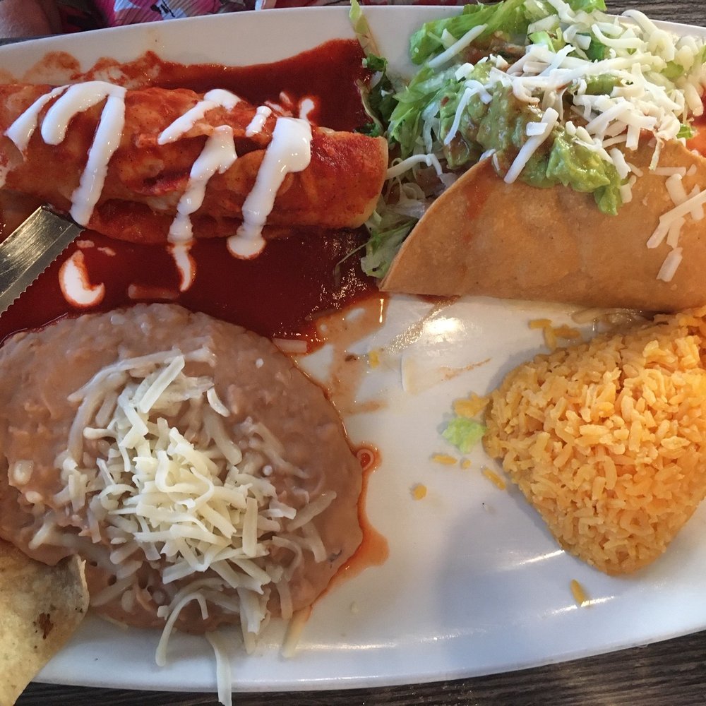 Salsa's Restaurant - Enchilada & Taco combo with rice and beans. - Mexican Near Me - Cathedral City, California Salsa's Restaurant - Enchilada & Taco combo with rice and beans. - Mexican Near Me - Cathedral City, California
