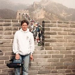 Clear's Silat & Street Kung Fu - Sigung Richard Clear on the Great Wall of China, in a rare moment sightseeing instead of training!