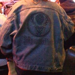 Yes. That is a Jagermeister jean jacket. Yes. That is a Jagermeister jean jacket.