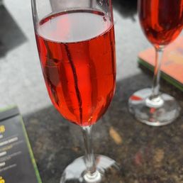 Mimosa made with cranberry juice