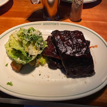 Houston's Restaurant - BBQ ribs with Caesar salad - New American Near Me - Boca Raton, Florida Houston's Restaurant - BBQ ribs with Caesar salad - New American Near Me - Boca Raton, Florida