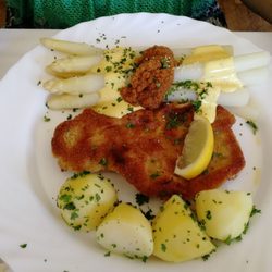 Sportlergaststätte Geiseltal - Schnitzel mit Spargel