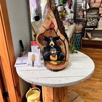 Mountain Life Mercantile - a wooden table with a birdhouse on it - Home Decor Near Me - Blairsville, Georgia Mountain Life Mercantile - a wooden table with a birdhouse on it - Home Decor Near Me - Blairsville, Georgia