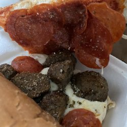 Pizza Hoagie plus meatballs
