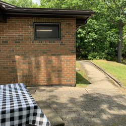 There are campsites behind this building! At least you know you can get good coffee!!