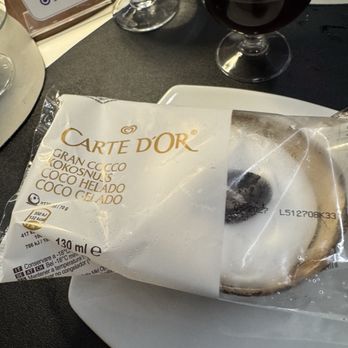 Il Panorama - Coconut sorbet, again pre packaged and hard frozen, but delicious - Mediterranean Near Me - Vico Equense, NA