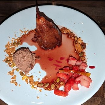 Maria Restaurant - Poached pear with nutella marscapone...soooo good! - Italian Near Me - New Rochelle, New York Maria Restaurant - Poached pear with nutella marscapone...soooo good! - Italian Near Me - New Rochelle, New York