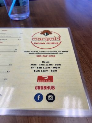 Menu photo 2 Marigold Indian Cuisine Clinton Township, MI Menu photo 2 Marigold Indian Cuisine Clinton Township, MI