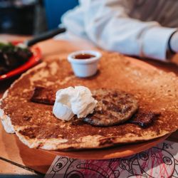 Duluth Grill - Kids' Griddle Combo Had to include my daughter's huge pancake from the kids menu! lol