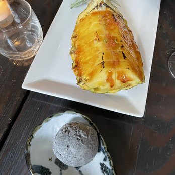 Noreetuh - Brûléed pineapple and black sesame ice cream - New American Near Me - New York, New York Noreetuh - Brûléed pineapple and black sesame ice cream - New American Near Me - New York, New York