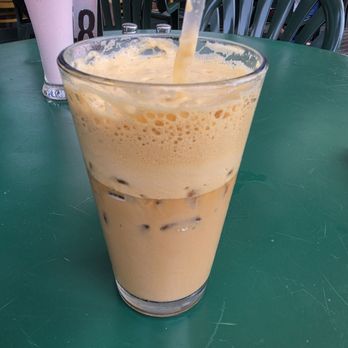 Cafe Borrone - Iced espresso with oat milk and maple syrup - Breakfast & Brunch Near Me - Menlo Park, California
