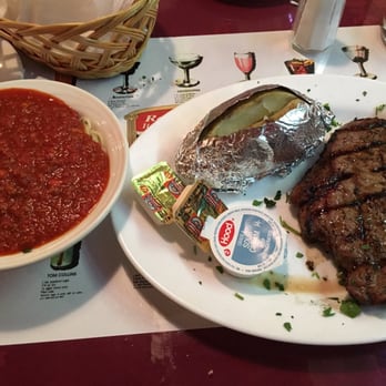 Ramando's - Perfect Med rare Ny strip, side of angel hair meat sauce - Italian Near Me - Myrtle Beach, South Carolina Ramando's - Perfect Med rare Ny strip, side of angel hair meat sauce - Italian Near Me - Myrtle Beach, South Carolina