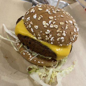 MOOYAH Burgers, Fries & Shakes - Mooyah black bean veggie burger with cheese - Burgers Near Me - Irvine, California MOOYAH Burgers, Fries & Shakes - Mooyah black bean veggie burger with cheese - Burgers Near Me - Irvine, California