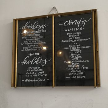 Found Coffee - Menu as of January 2019. - Coffee & Tea Near Me - Los Angeles, California Found Coffee - Menu as of January 2019. - Coffee & Tea Near Me - Los Angeles, California