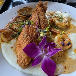 Catfish and grits Catfish and grits
