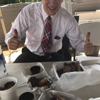 Munchies Live BBQ - We got ribs, dirty rice, and armadillo eggs (potatoes wrapped in bacon). Everything was delicious!!! - Barbeque Near Me - Mount Dora , Florida