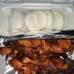 Roma Pizza - Hot Spicy Baked Buffalo Wings Comes with two containers of ranch, I requested and paid for an additional three!