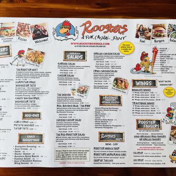 Roosters - The Menu - Chicken Wings Near Me - Grove City, Ohio Roosters - The Menu - Chicken Wings Near Me - Grove City, Ohio