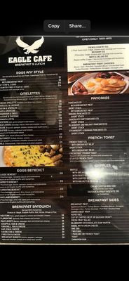 Menu photo 7 Eagle Cafe Quarryville, PA