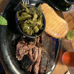 Bono's Pit Bar-B-Q - Small Brisket Platter with Collard Greens