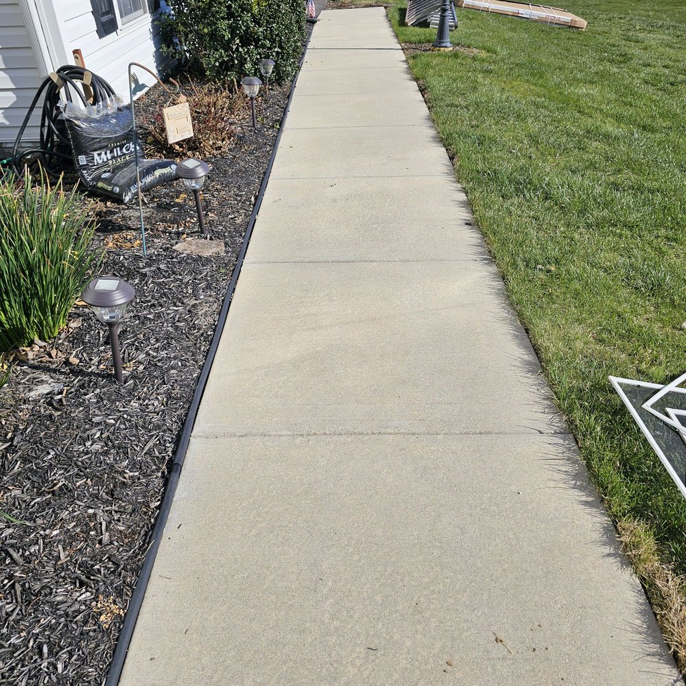Hinkle's Pressure Washing - Beautiful clean sidewalk for Spring! - Window Washing Near Me
