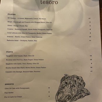 Tesoro - Menu - Italian Near Me - Carrboro, North Carolina Tesoro - Menu - Italian Near Me - Carrboro, North Carolina