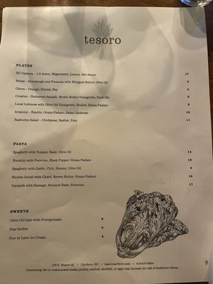 Menu photo 4 Tesoro Carrboro, NC Menu photo 4 Tesoro Carrboro, NC