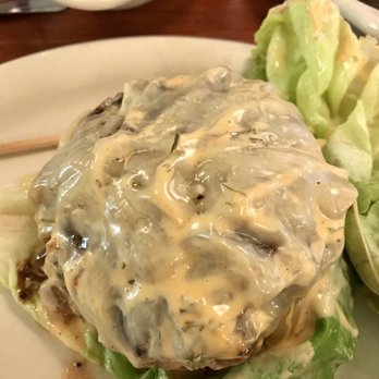 Backcountry Burger Bar - Maria Buffalo burger on lettuce - New American Near Me - Bozeman, Montana Backcountry Burger Bar - Maria Buffalo burger on lettuce - New American Near Me - Bozeman, Montana