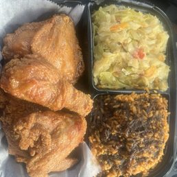 Fried Chicken Yellow Rice Collard Greens Fried Chicken Yellow Rice Collard Greens