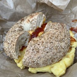 Bagel Time Cafe - Egg and Cheese in a bagel